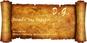 Demény Gyula névjegykártya