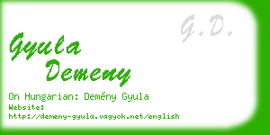 gyula demeny business card