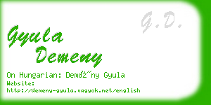 gyula demeny business card
